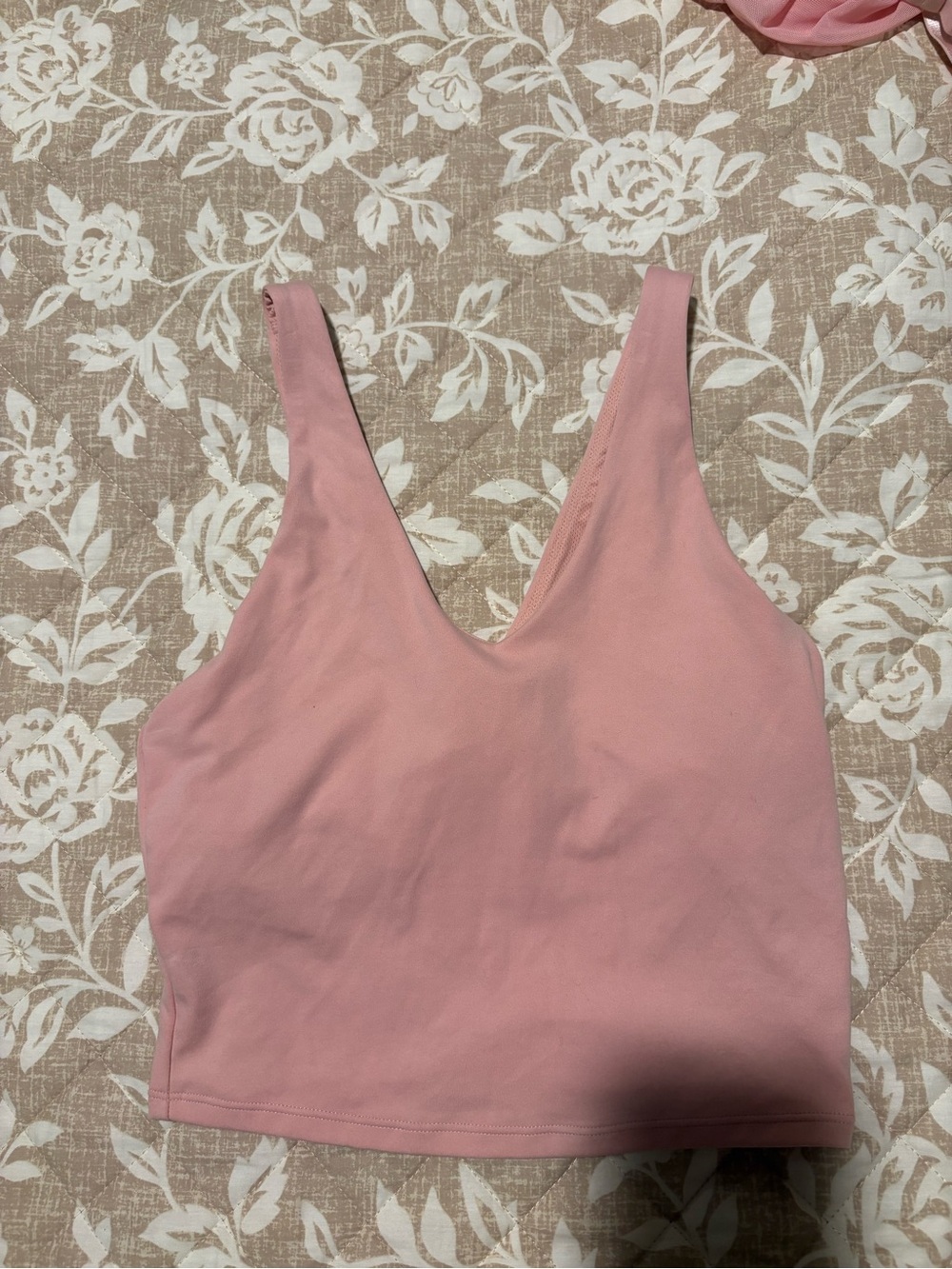 all in motion Pink V-Neck Cropped Tank Top